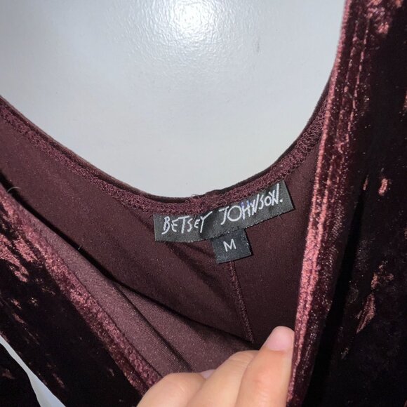 Betsey Johnson  Velvet Maxi Dress M Grunge VINTAGE VELOUR ONG BODYCO -WINE - Picture 4 of 9
